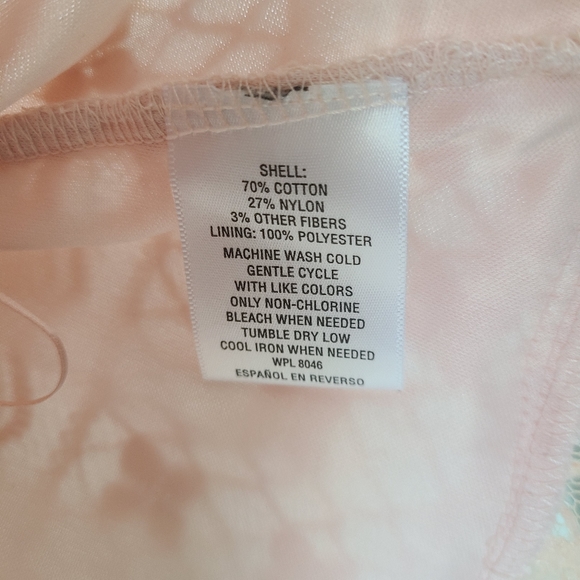 Style & Co Champagne Pink Long Sleeve Lace Top - Picture 9 of 11